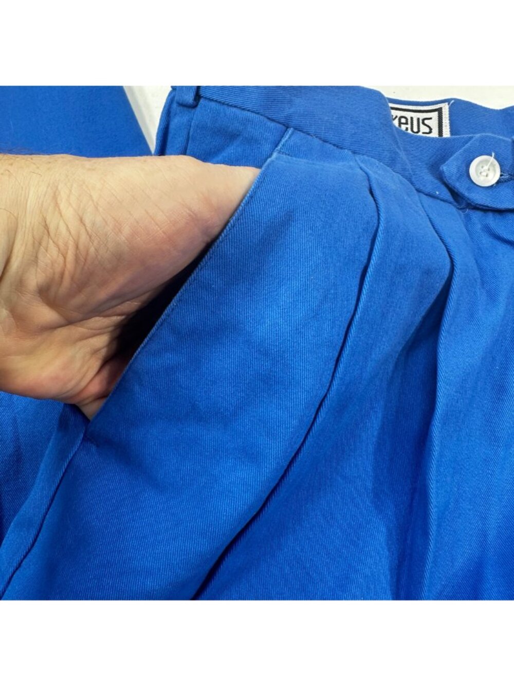 Aureus Men's Sz 36 Pant Pleated Raw Hem Needs To Be Tailored Blue New With Tags - Picture 15 of 16